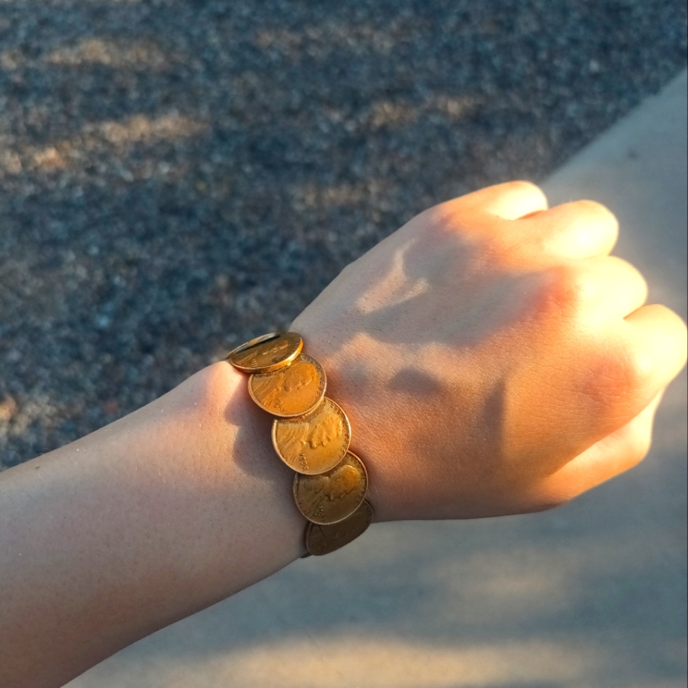 Solid Copper Vintage Wheat Penny Bracelet